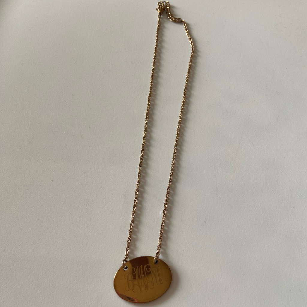 Rose Gold Monogrammed Necklace